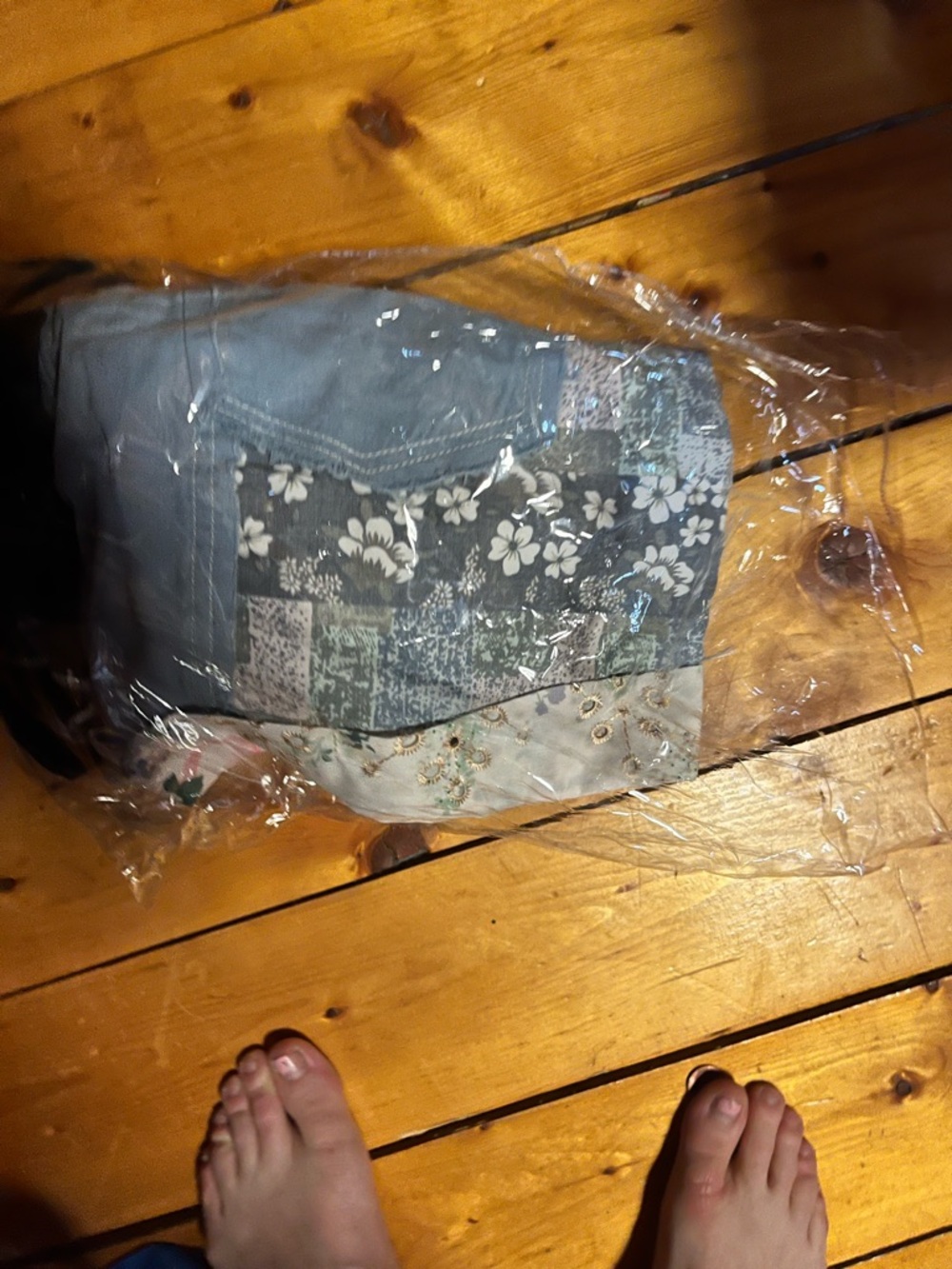 Pol Light Blue Patchwork Floral Denim Shorts size S. - Picture 3 of 5